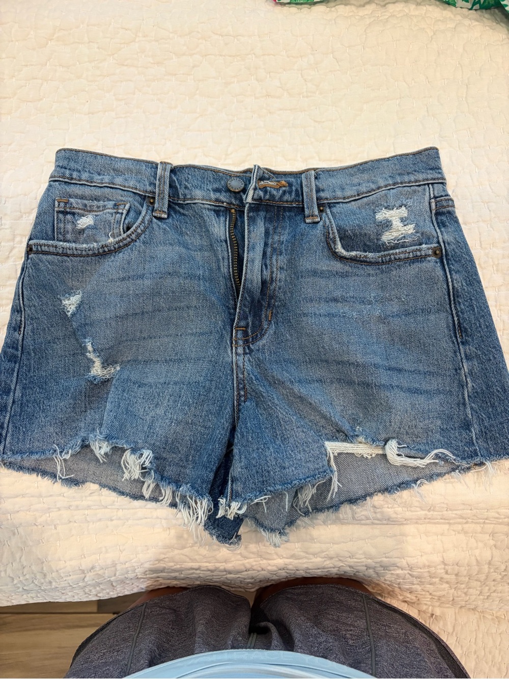 Classic Distressed Blue Denim Women's Shorts